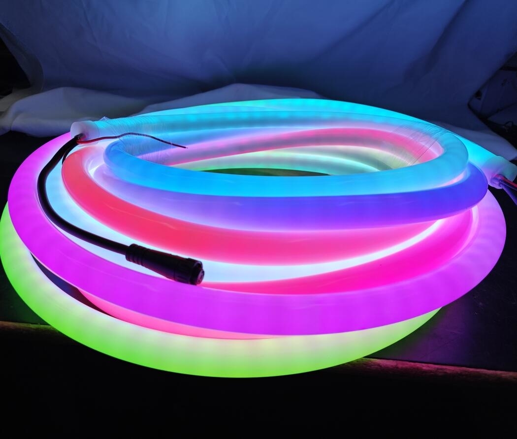 360 degree rgb 20mm silicone led strip neon flex rope light 24v rgbic woven soft tubes digital hose